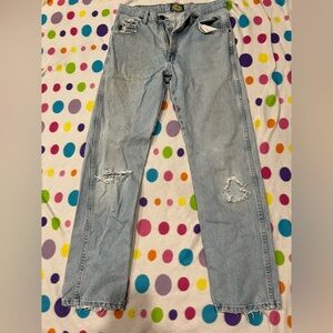 CABELAS WOMENS straight leg distressed wide leg jeans size 32